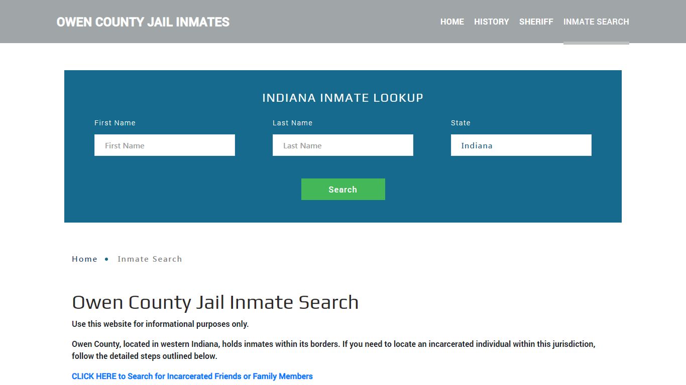 Owen County, IN Detainee Lookup