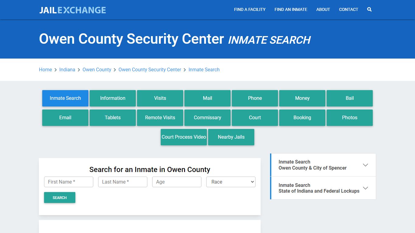 Owen County Security Center Inmate Search - Jail Exchange