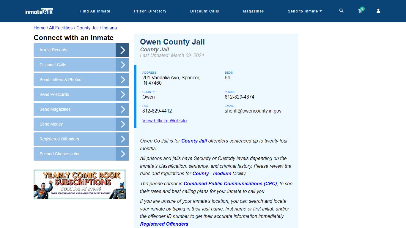 Owen County Jail - Inmate Locator